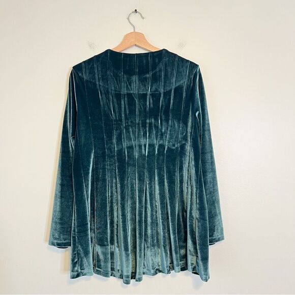 Soft Surroundings Tunic Teal (Blue-Green) Velvet Bella Rosa Tunic Large Petite - Picture 5 of 7